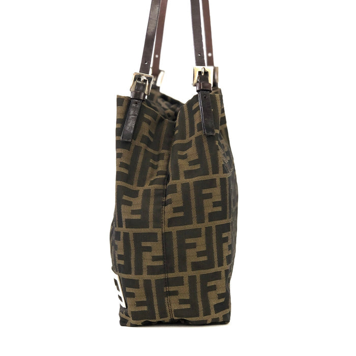 FENDI Logo Zucca Jacquard Totebag Shoulderbag Brown Old Vintage jk6hem