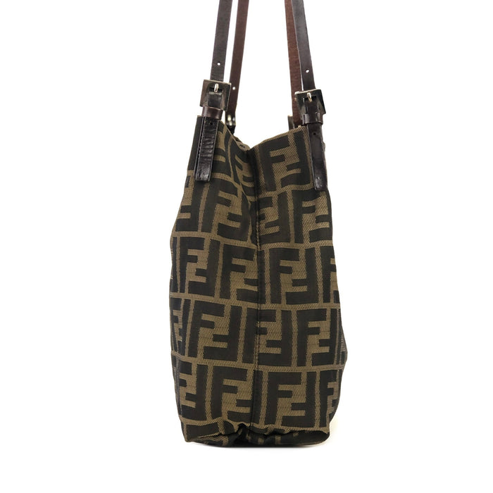 FENDI Logo Zucca Jacquard Totebag Shoulderbag Brown Old Vintage jk6hem