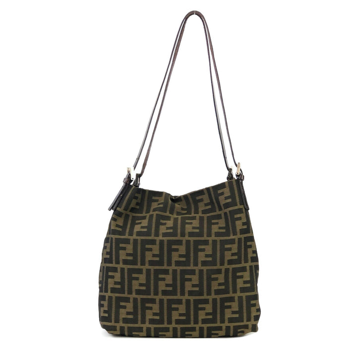 FENDI Logo Zucca Jacquard Totebag Shoulderbag Brown Old Vintage jk6hem