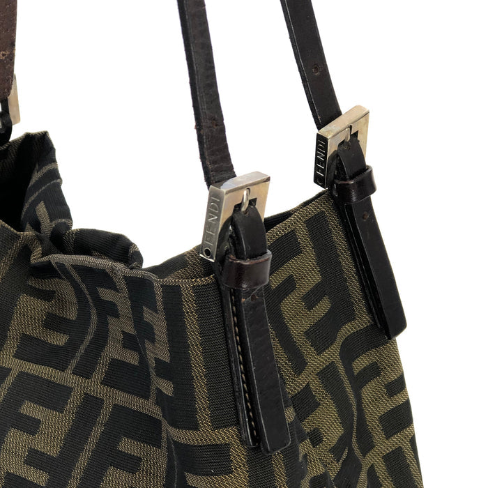 FENDI Logo Zucca Jacquard Totebag Shoulderbag Brown Old Vintage jk6hem