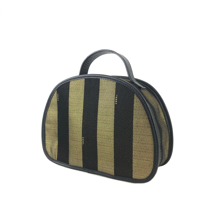 FENDI Pecan Nylon Small Handbag Black Vintage Old h2vz3d