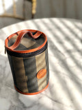 FENDI Pecan pattern Cylindrical Small Handbag Brown Vintage Old 36b4j2