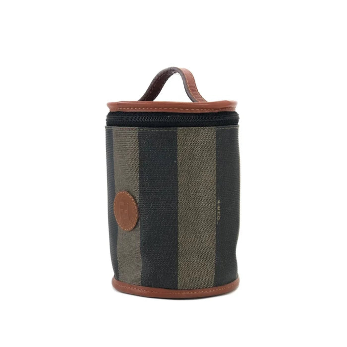 FENDI Pecan pattern Cylindrical Small Handbag Brown Vintage Old 36b4j2