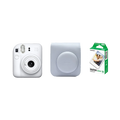 Fujifilm Instax Mini 12 Instant Film Camera Combo with 1 Film and Case (Clay White)