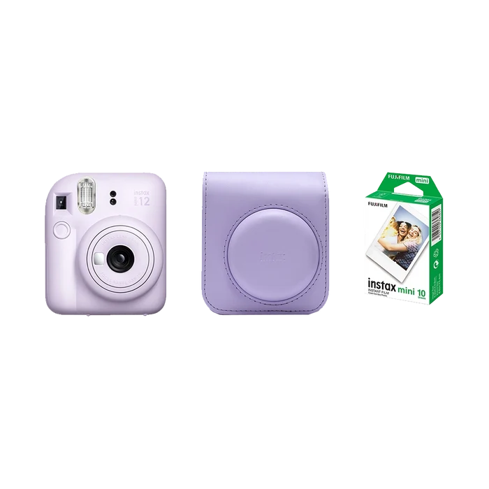 Fujifilm Instax Mini 12 Instant Film Camera Combo with 1 Film and Case (Lilac Purple)
