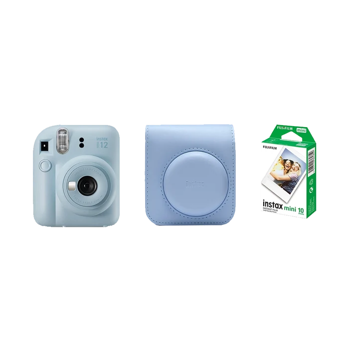 Fujifilm Instax Mini 12 Instant Film Camera Combo with 1 Film and Case (Pastel Blue)
