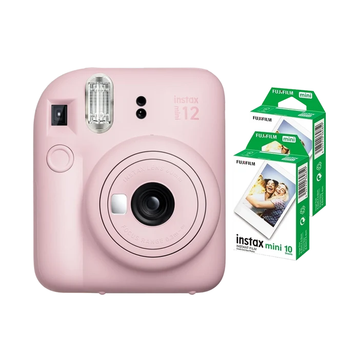 Fujifilm Instax Mini 12 Instant Film Camera Combo with 2 Films (Blossom Pink)