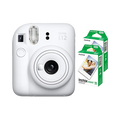 Fujifilm Instax Mini 12 Instant Film Camera Combo with 2 Films (Clay White)