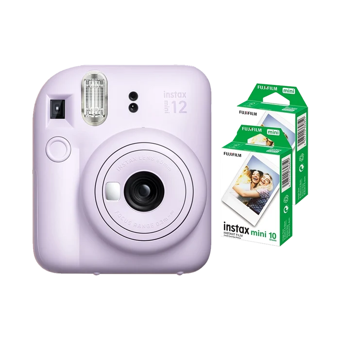 Fujifilm Instax Mini 12 Instant Film Camera Combo with 2 Films (Lilac Purple)