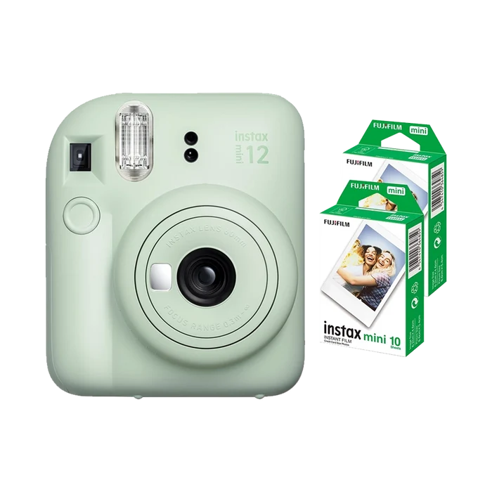 Fujifilm Instax Mini 12 Instant Film Camera Combo with 2 Films (Mint Green)