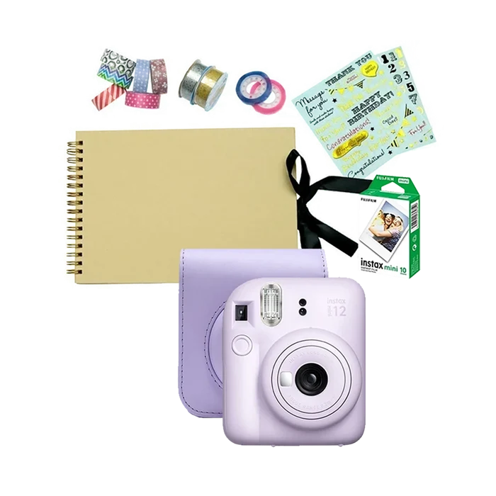 Fujifilm Instax Mini 12 Instant Film Camera Festive Value Pack (Lilac Purple)