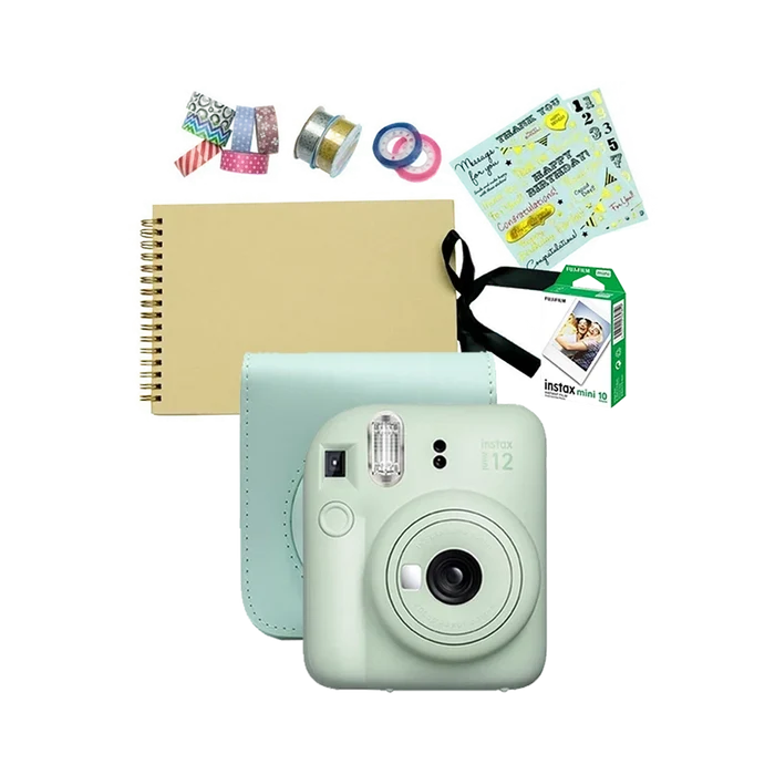 Fujifilm Instax Mini 12 Instant Film Camera Festive Value Pack (Mint Green)