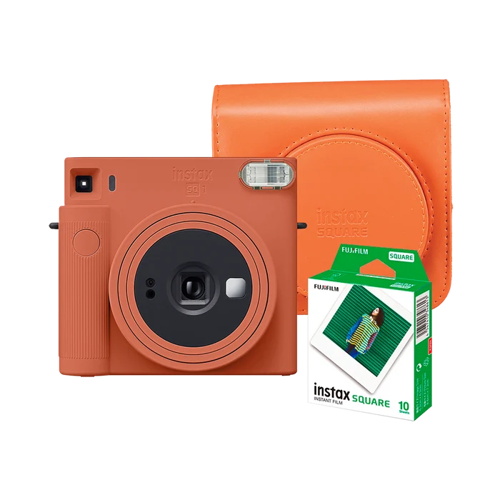 Fujifilm Instax Square SQ1 Instant Film Camera with Instax Square Instant Film and Case (Terracotta Orange)