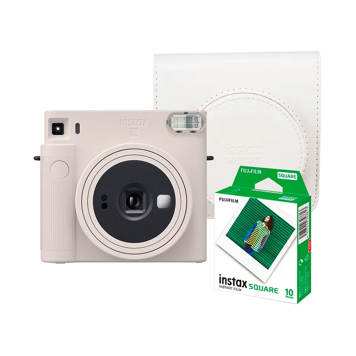 Fujifilm Instax Square SQ1 Instant Film Camera with Instax Square Instant Film and Case (Chalk White)