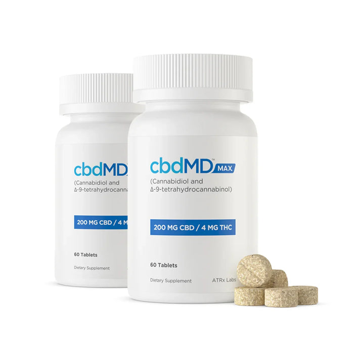 Full Spectrum CBD MAX Pain Tablets 60 Count 2-Pack - cbdMD