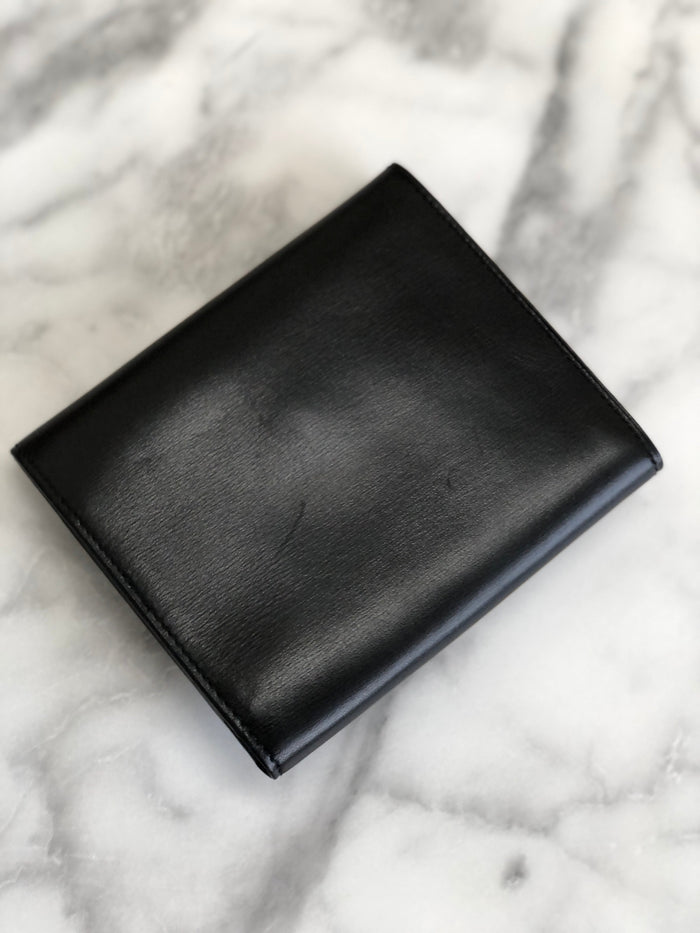 CELINE Gancini Compact Wallet Black Accessory Vintage Old celine v57afv