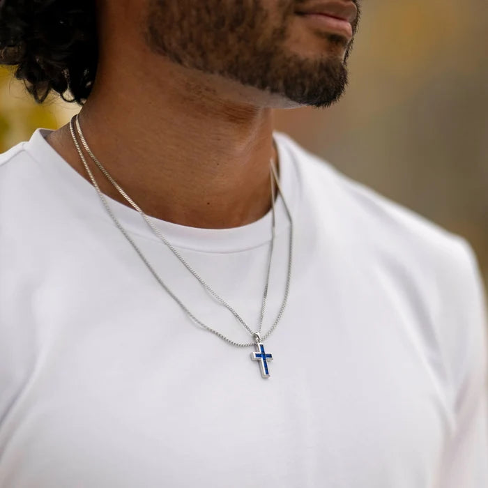 Sapphire blue cross for men