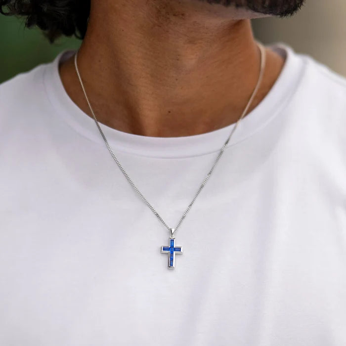 Sapphire blue cross for men