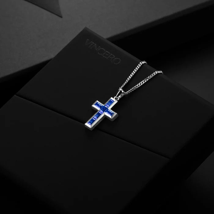 Sapphire blue cross for men