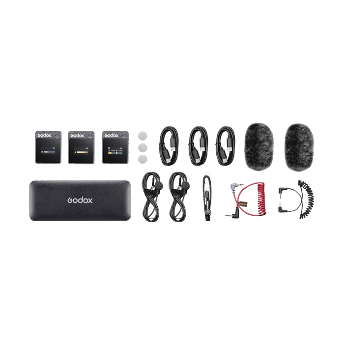 Godox MoveLink II M2 Compact 2-Person Wireless Microphone System for Cameras and Smartphones with 3.5mm