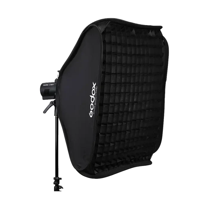 Godox S2 Speedlite Bracket with Softbox, Grid & Carrying Bag Kit (80 x 80cm)