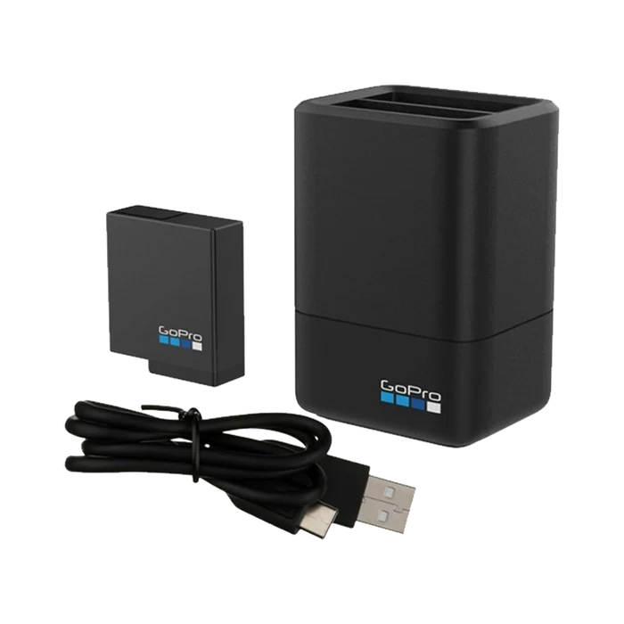 GoPro Dual Lithium-Ion Battery Charger with Battery for HERO8/7/6/5 Black