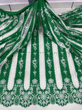 Green Rayon Cotten Cutwork Embroidery Daaman Design 48 inch width