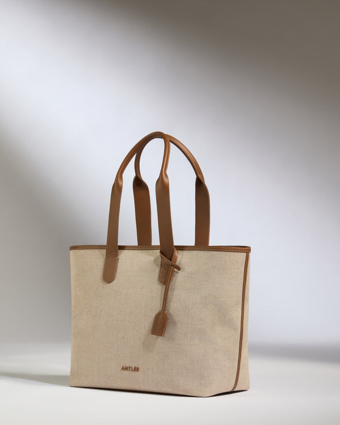 a white and brown bag