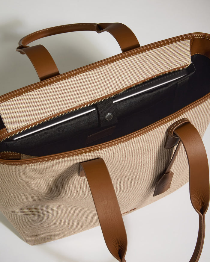 a bag with a tablet inside