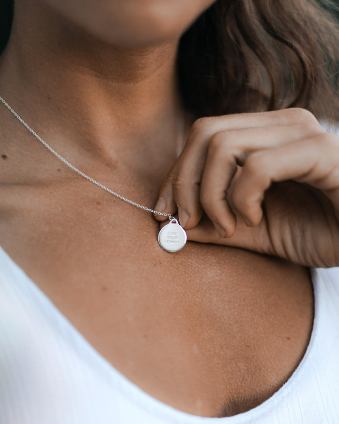 Women's Luxury Silver Cable Chain Necklace with Silver Pendant and Parrot Clasp