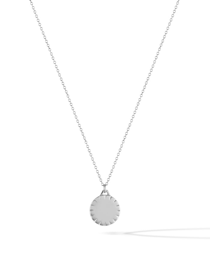 Women's Luxury Silver Cable Chain Necklace with Silver Pendant and Parrot Clasp