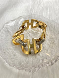 CELINE Horse Bit Bracelet Gold Vintage uub3z2