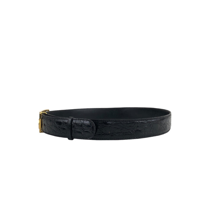 CELINE Horse Carriage Belt Black Vintage 6sbm22