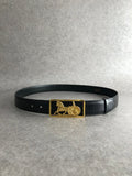 CELINE Horse Carriage Belt Black Vintage ufvcnn