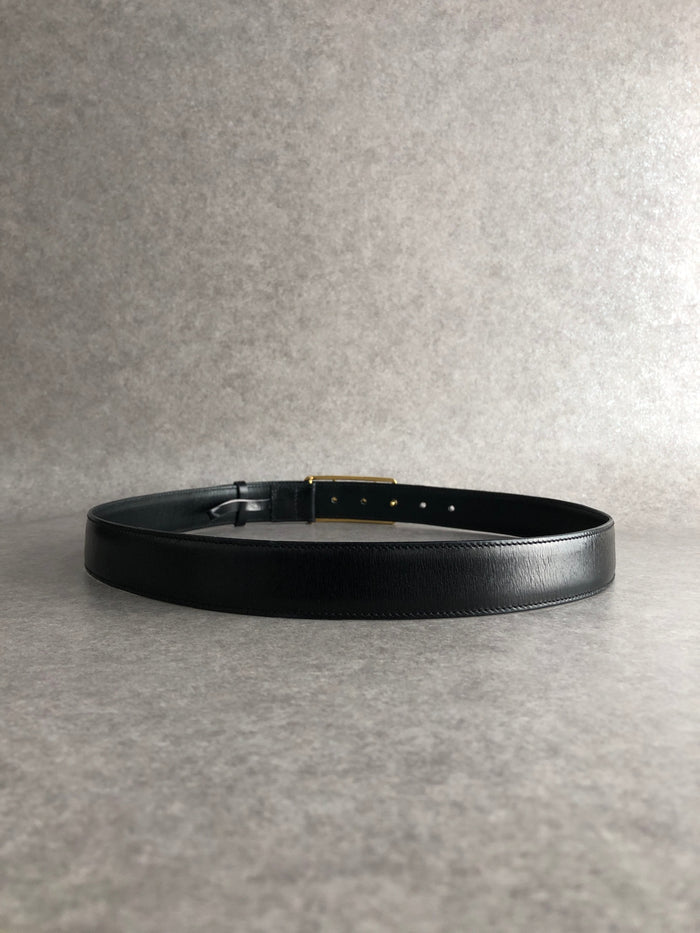 CELINE Horse Carriage Belt Black Vintage ufvcnn