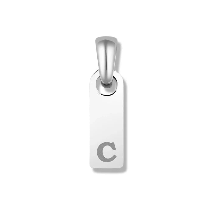 Initial Tag Pendant - Silver