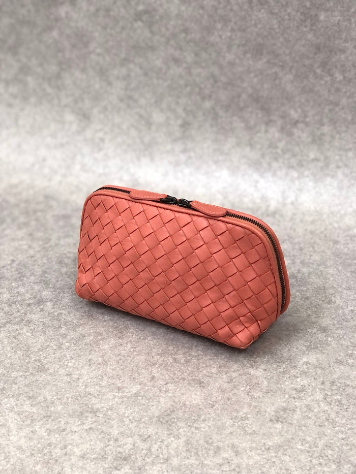 Bottega Veneta Intrecciato Pouch Red Brown Vintage fyjhr7