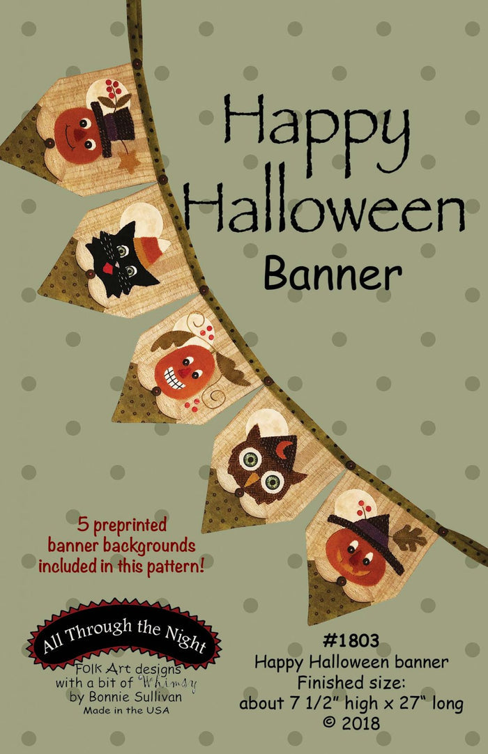 KB1803 Happy Halloween Wool Banner