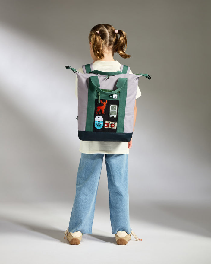 a girl with a backpack