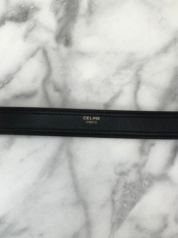 CELINE Leather Belt Black Vintage ikjexz