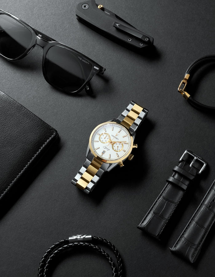 Legacy Chronograph -  White + Gold