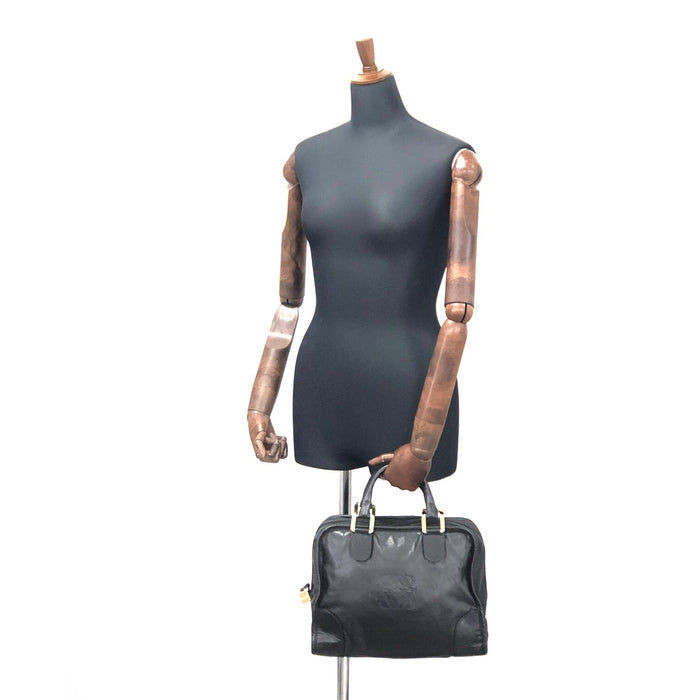 LOEWE Anagram Boston bag Handbag Black Vintage Old zy8pdh