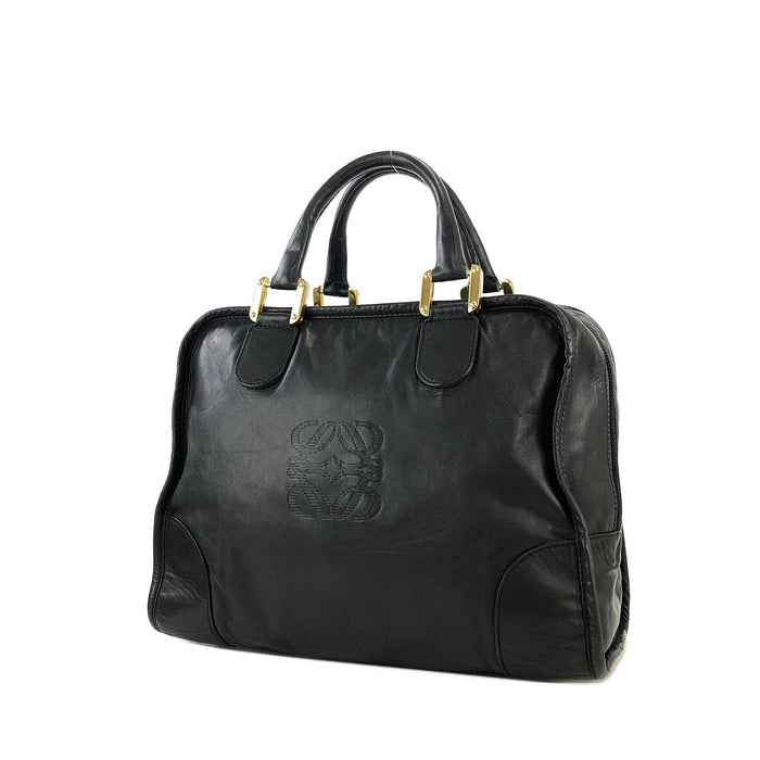 LOEWE Anagram Boston bag Handbag Black Vintage Old zy8pdh