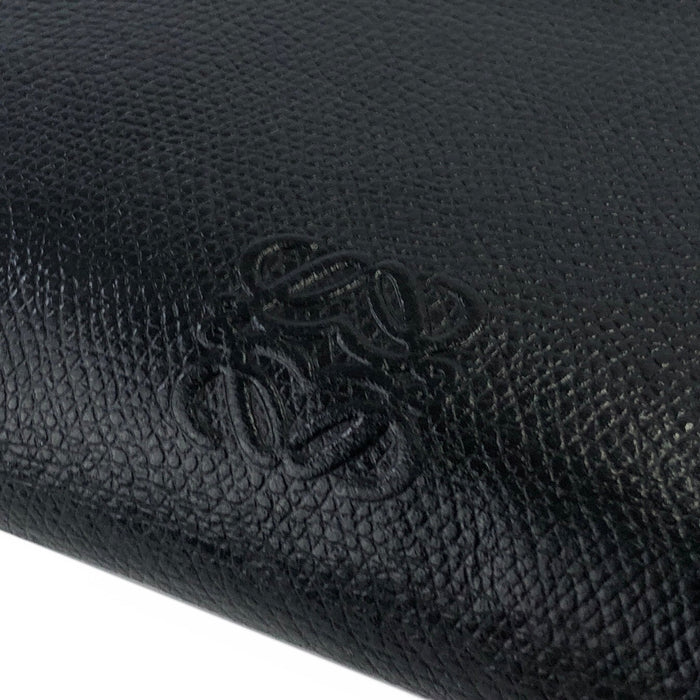 LOEWE Anagram Leather Compact wallet Black Vintage Old cnge4t