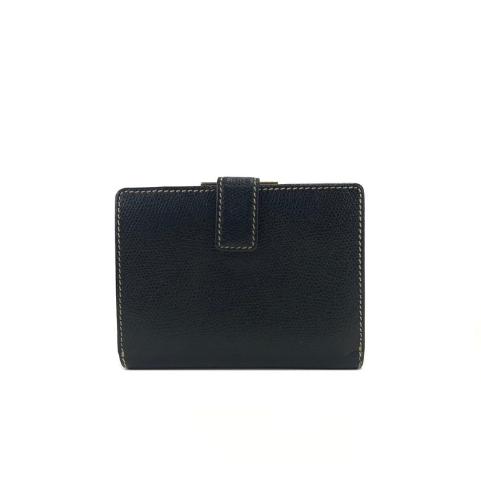 LOEWE Anagram Leather Compact wallet Black Vintage Old cnge4t
