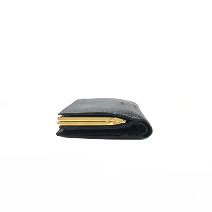 LOEWE Anagram Leather Compact wallet Black Vintage Old cnge4t