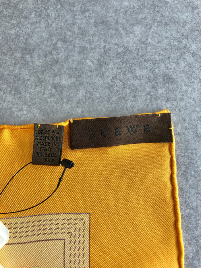LOEWE Anagram Logo SILK Scarf Orange Vintage hubgz2