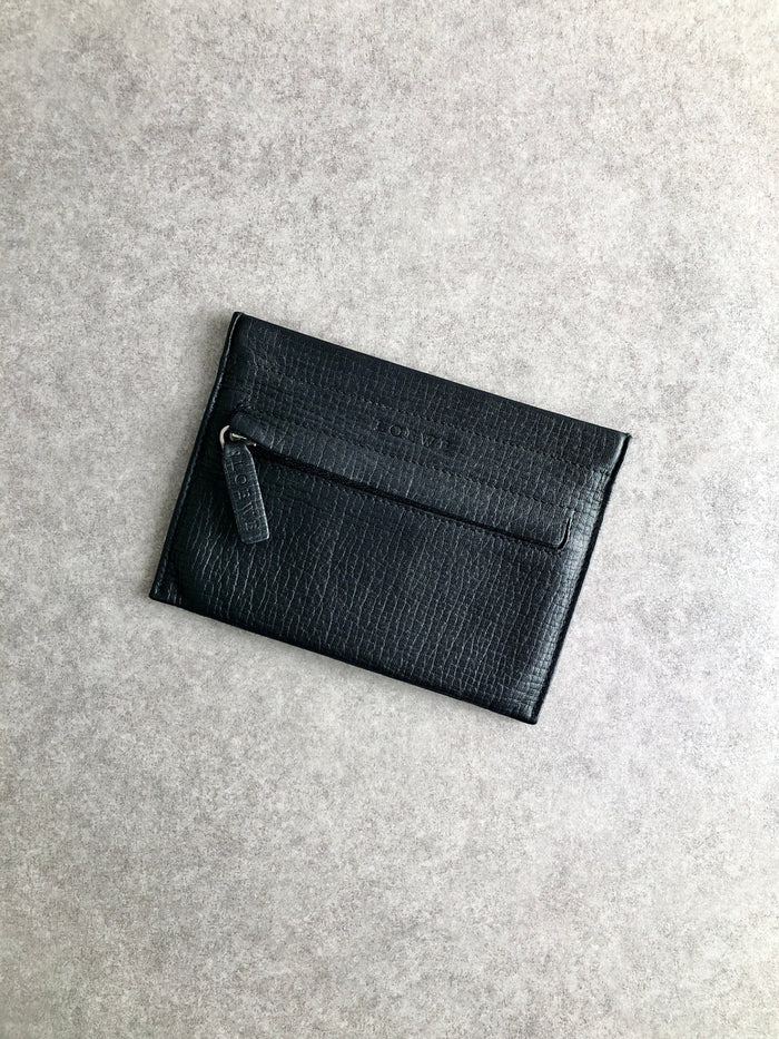LOEWE Logo Embossed Coin Purse Black Vintage uv2gue