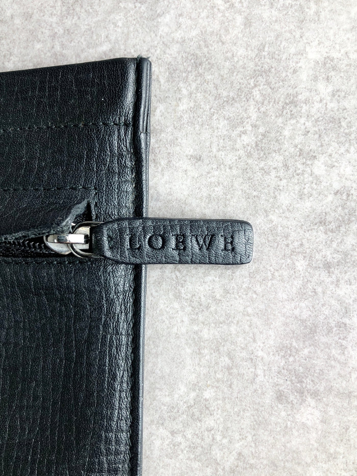 LOEWE Logo Embossed Coin Purse Black Vintage uv2gue