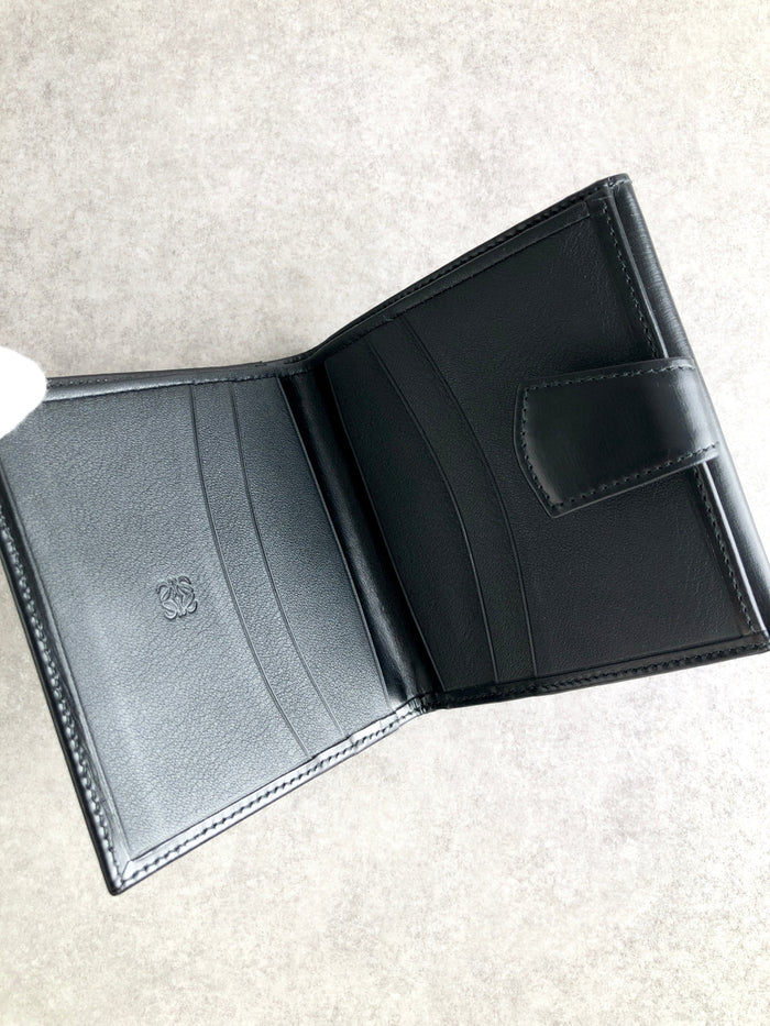 LOEWE Logo Embossed Folded Wallet Black Vintage ud6st6